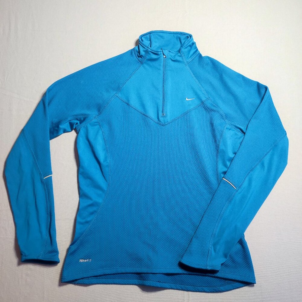 Nike Nikefit 1/4 zip up sweatshirt women's size L blue colour long sleeve